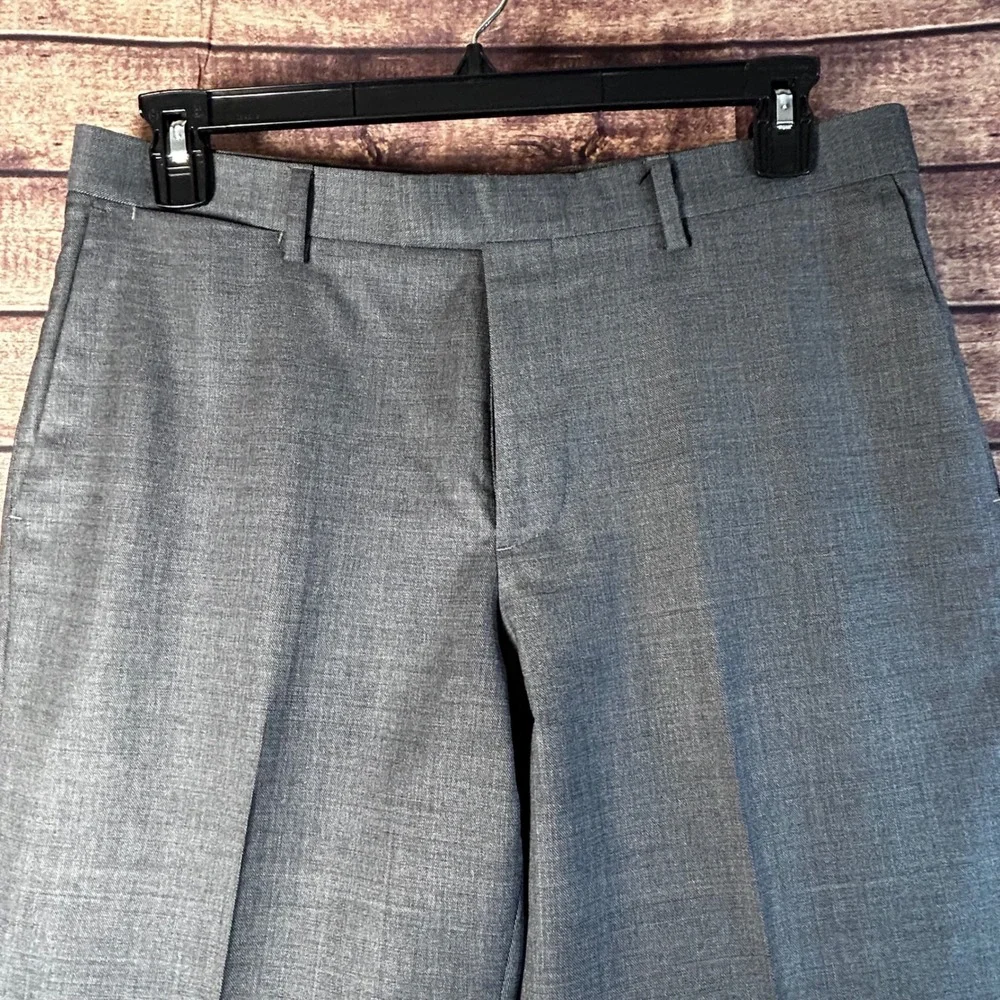 Banana Republic Mens Slim Fit Gray Marzotto Italian Wool Dress Pants 33x32
